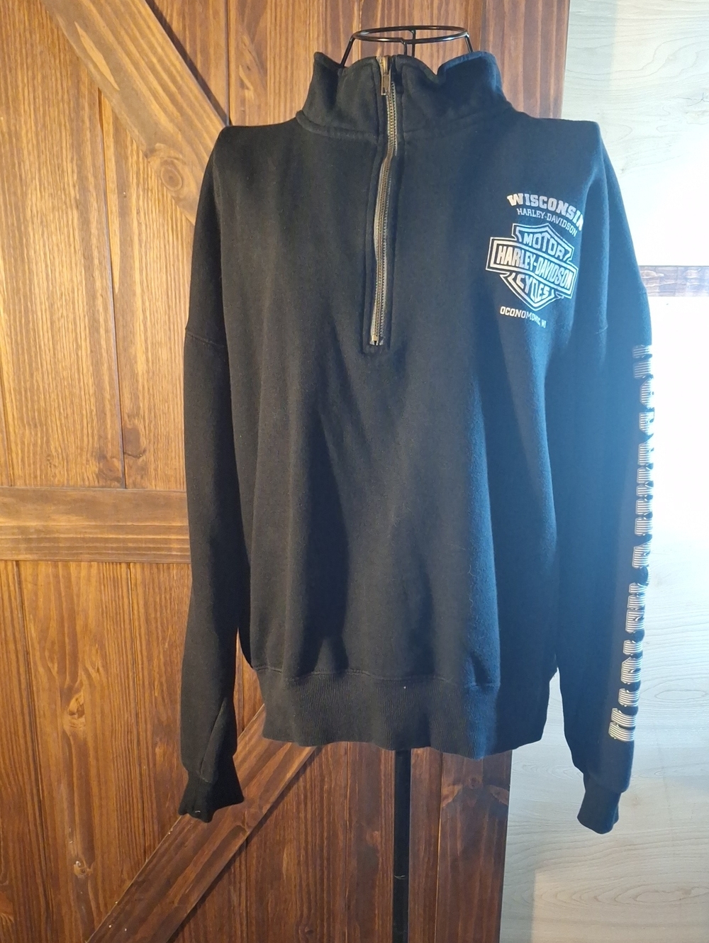 Harley-Davidson Black Zip-Front Pullover with Logo